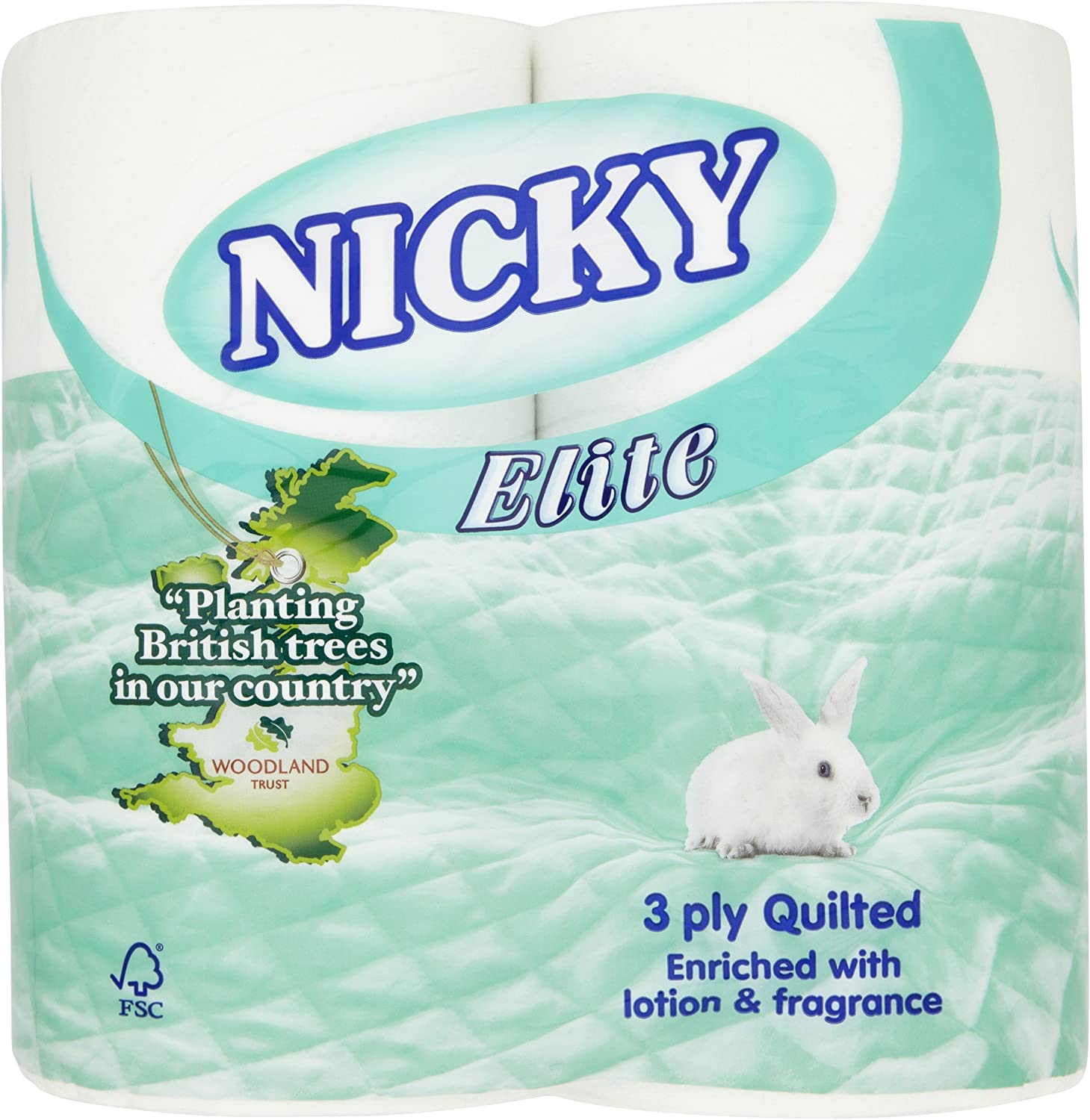 Nicky Elite Enriched with Lotion & Fragrance 3 Ply Quilted 4 Rolls RRP 2.99 CLEARANCE 2.50